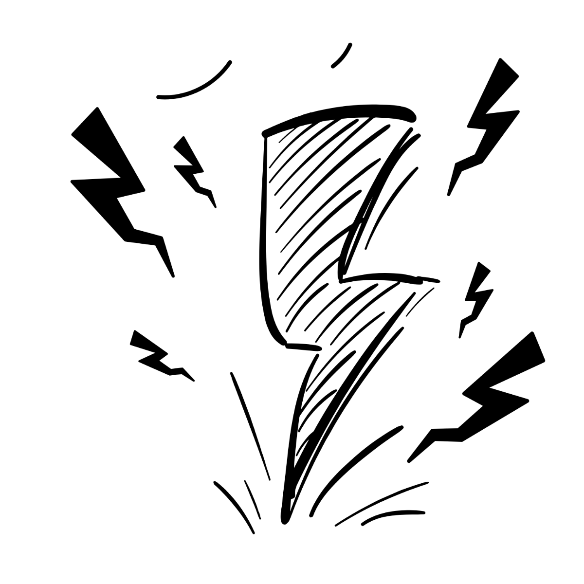 Hand-Drawn Lightning Clipart