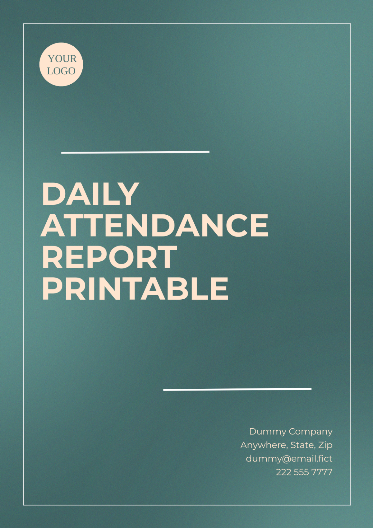 Daily Attendance Report Printable Template - Edit Online & Download