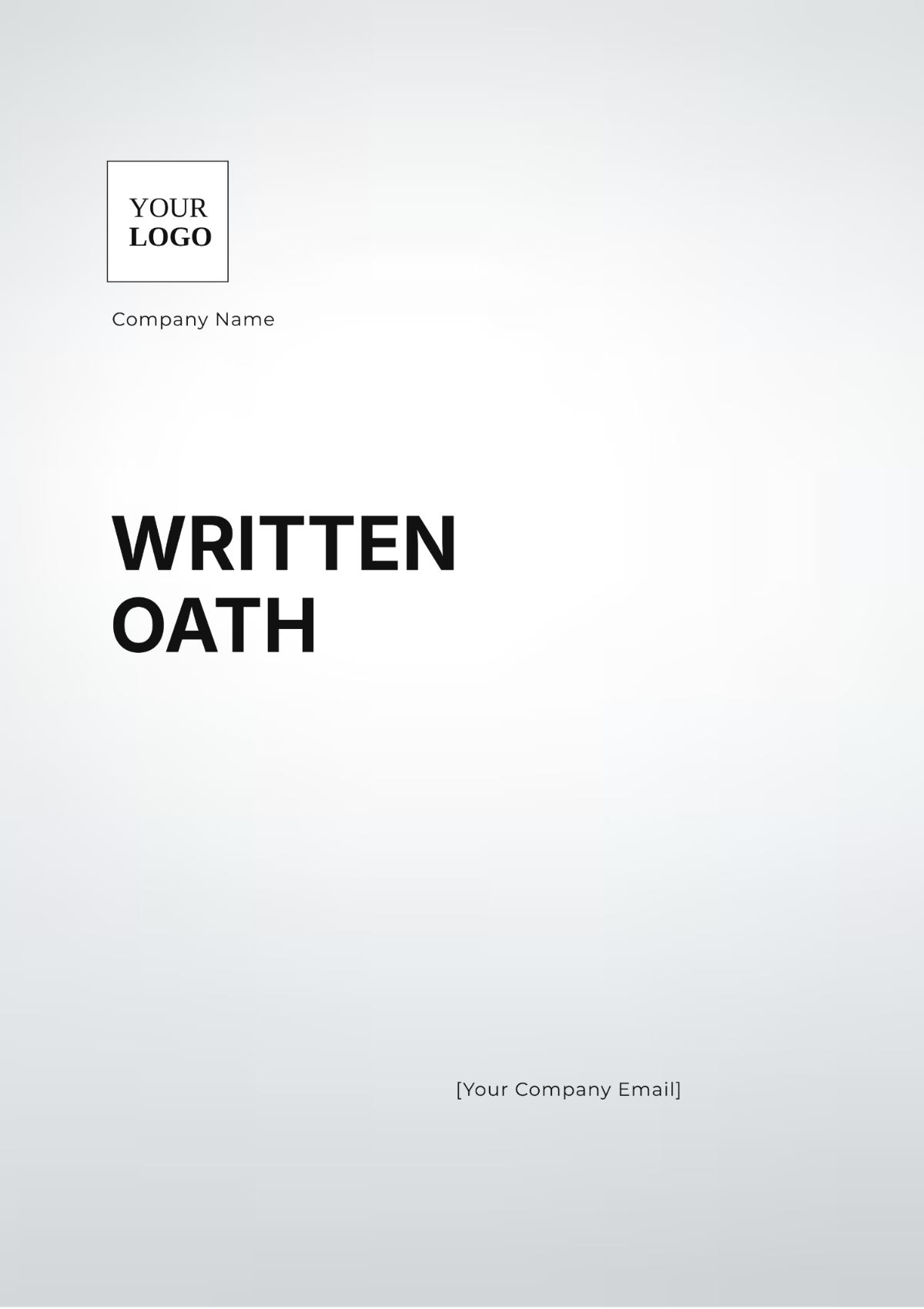 Written Oath Outline Template - Edit Online & Download