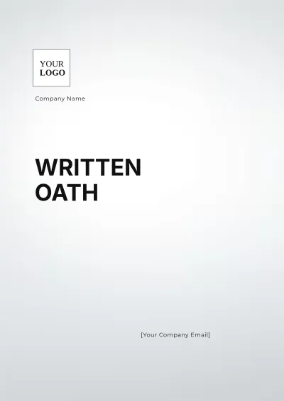 Free Written Oath Outline Template to Edit Online