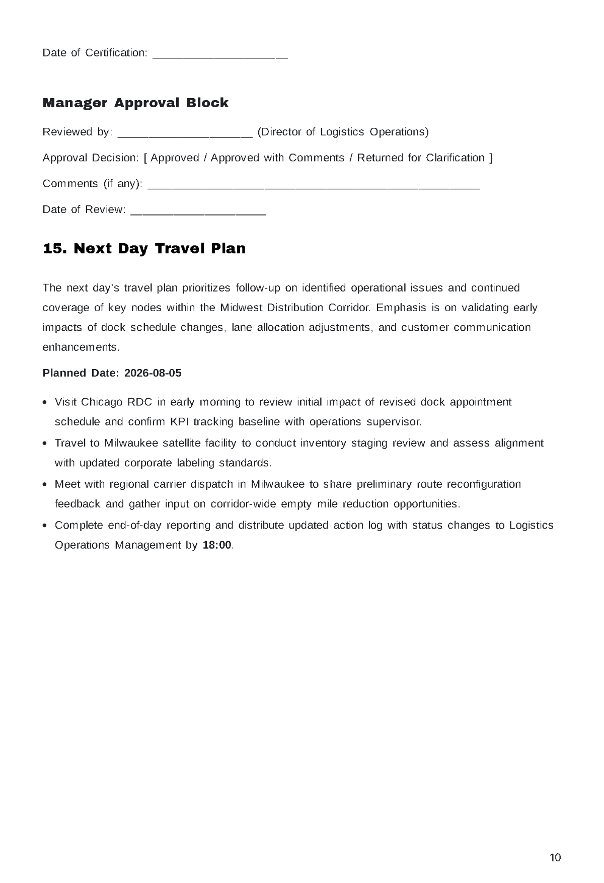Free Daily Travel Report Template to Edit Online