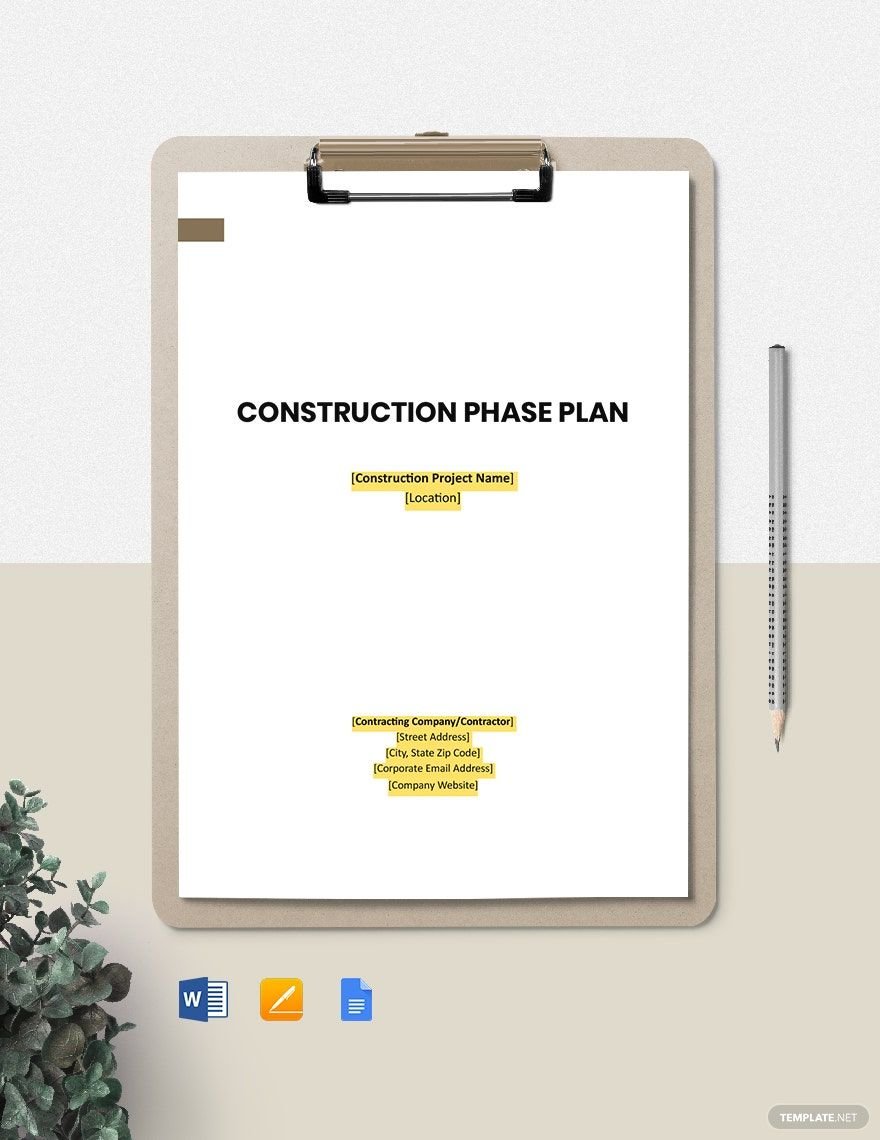 Construction Site Phase Plan Template