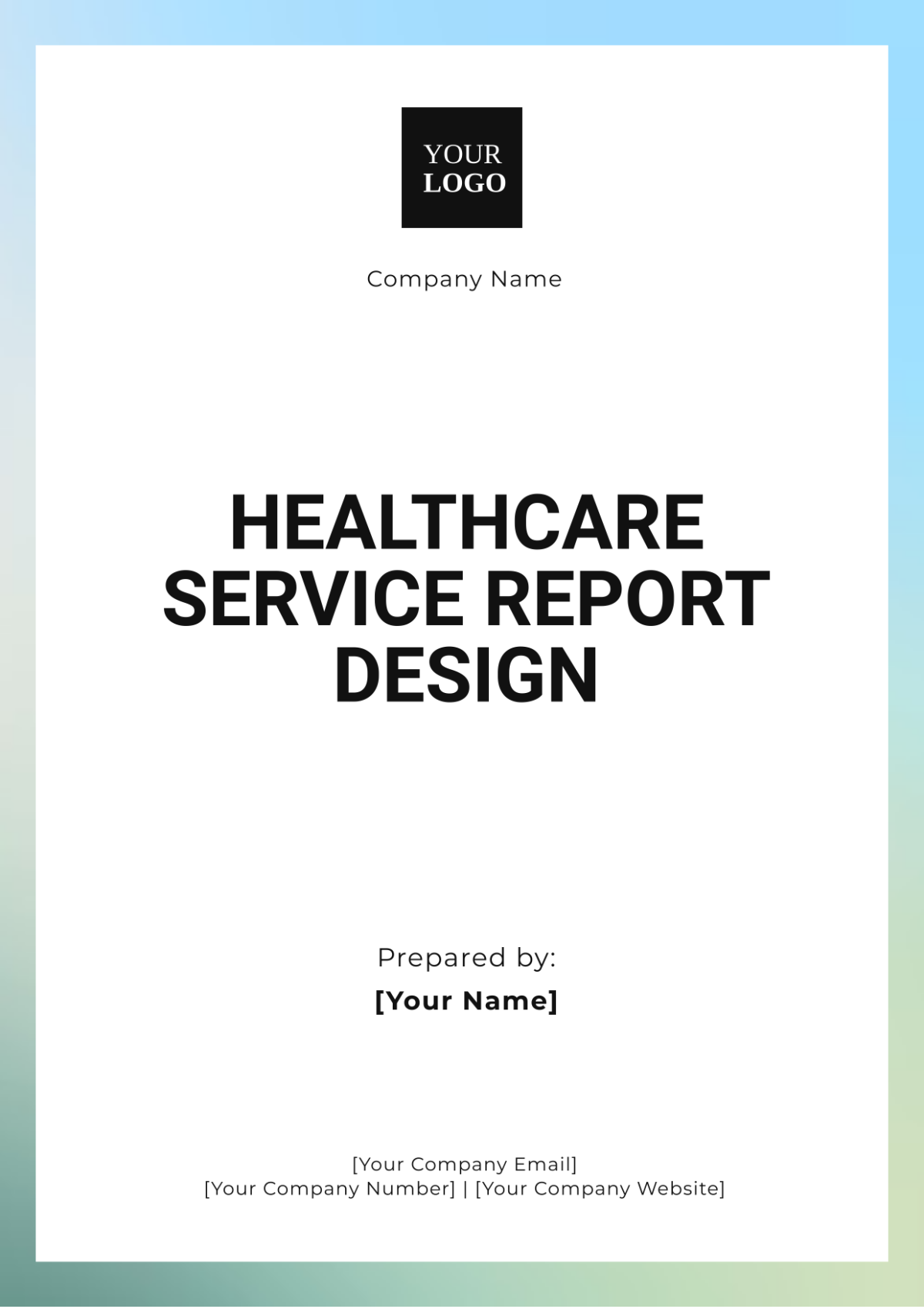 Healthcare Service Report Design Template - Edit Online & Download