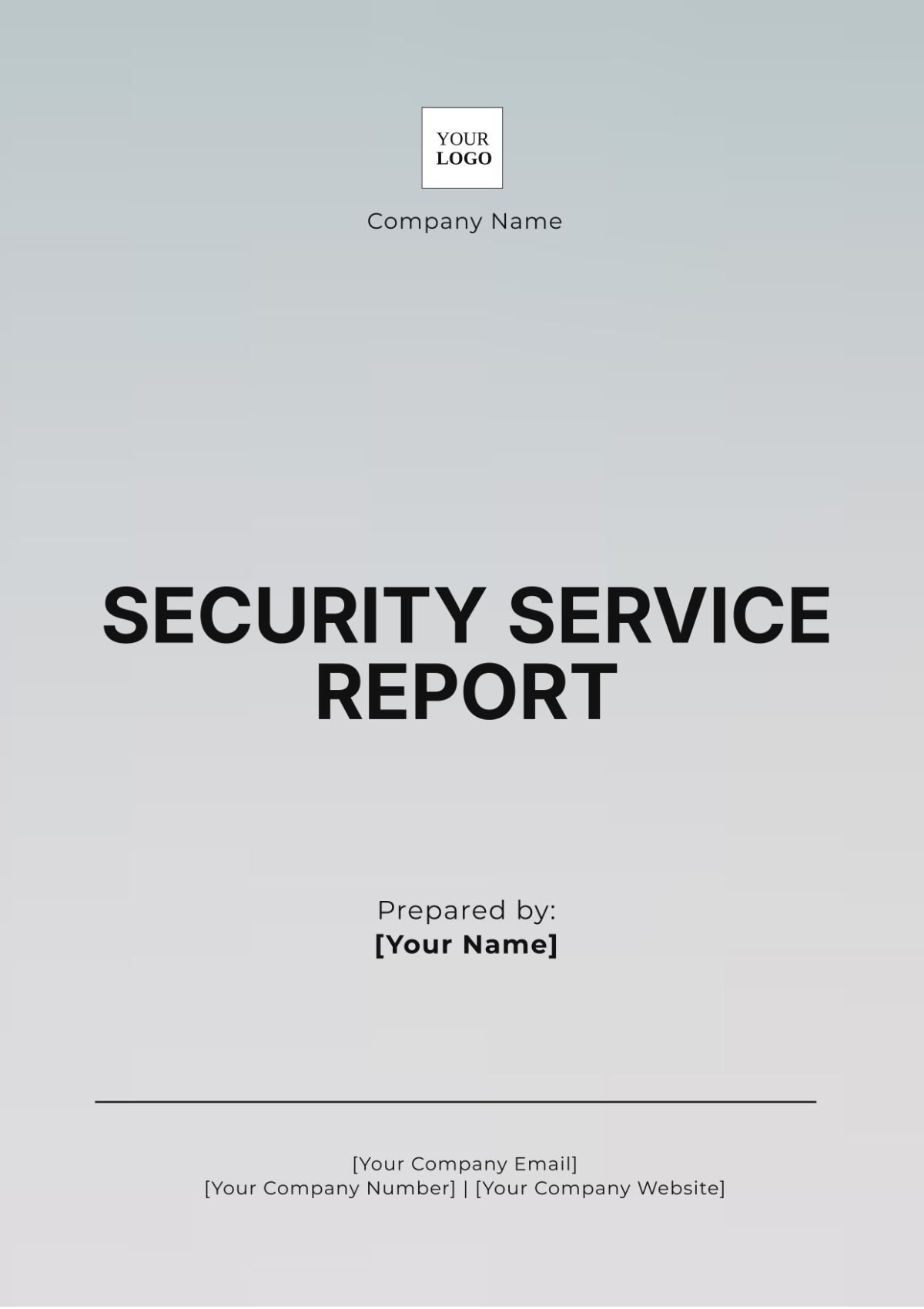 Free Security Service Report Template