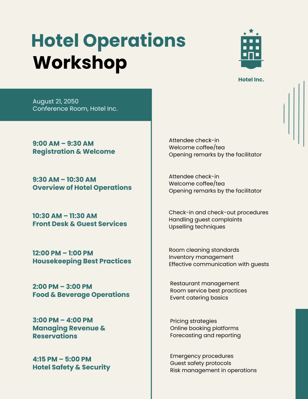 Agenda Workshop