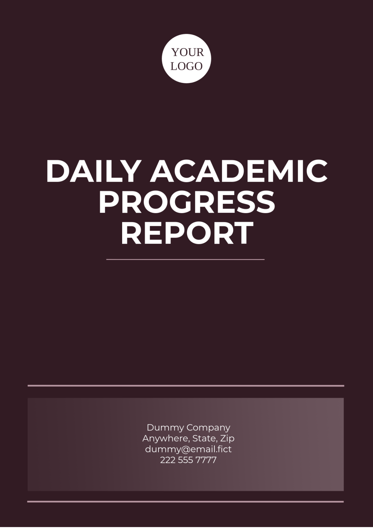 Daily Academic Progress Report Template - Edit Online & Download