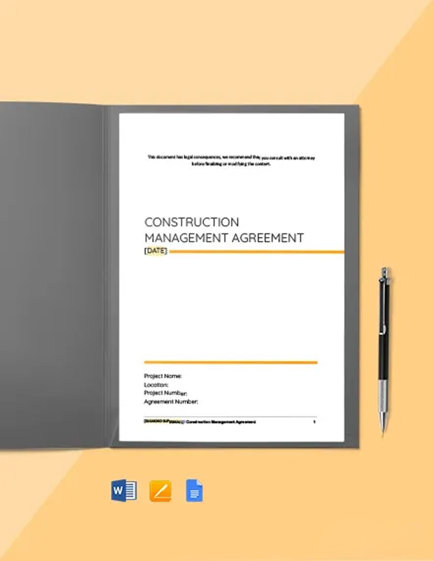 Agreement Between Owner and Construction Manager Template