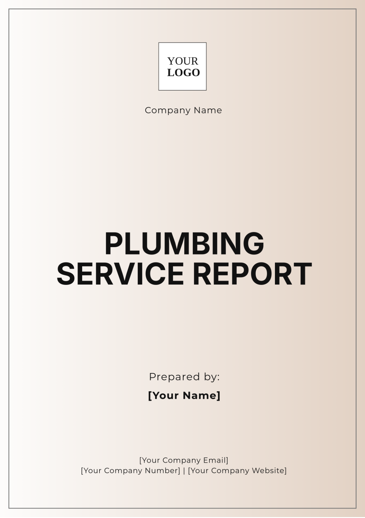 Free Plumbing Service Report Template