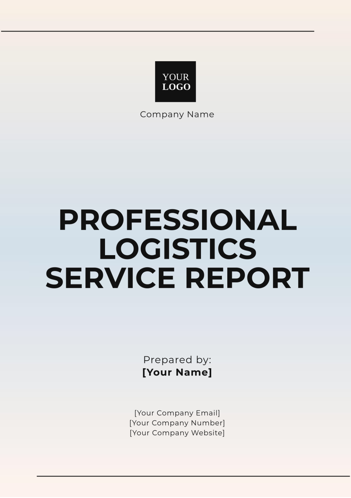 Free Professional Logistics Service Report Template