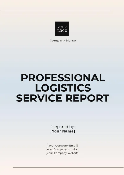 Free Professional Logistics Service Report Template to Edit Online