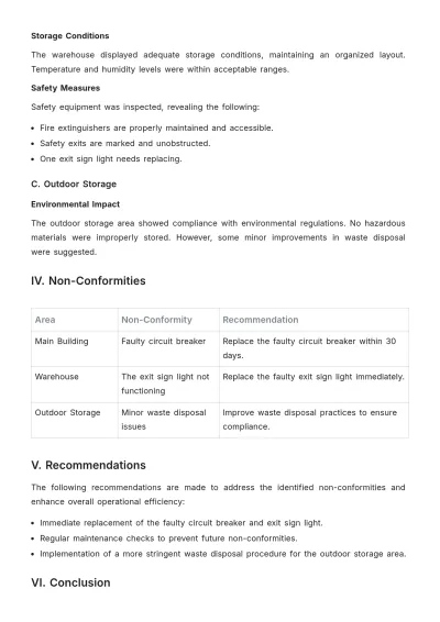 Free Inspection Service Report Template to Edit Online