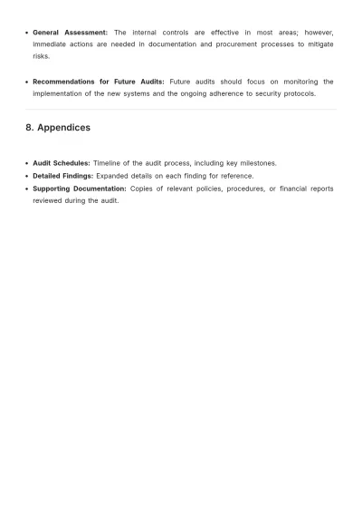 Free Internal Audit Execution Report Blank Template to Edit Online