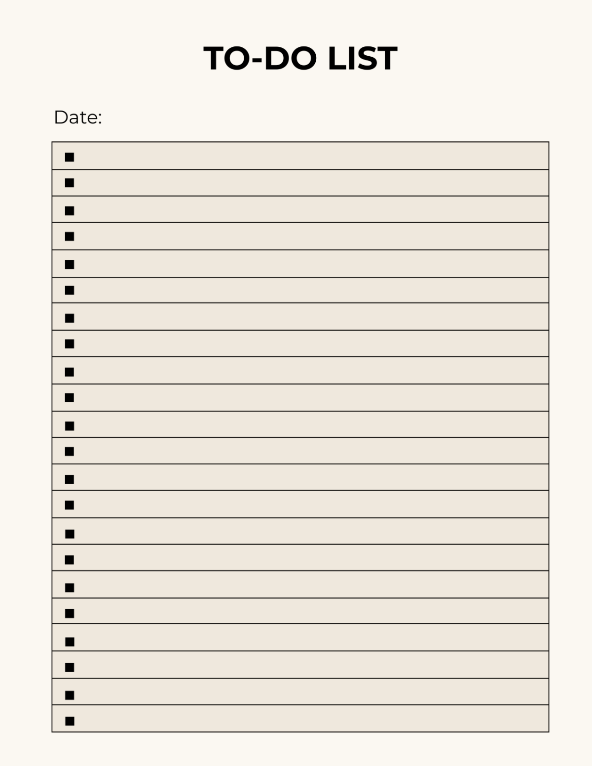 Minimalist To Do List Template - Edit Online & Download