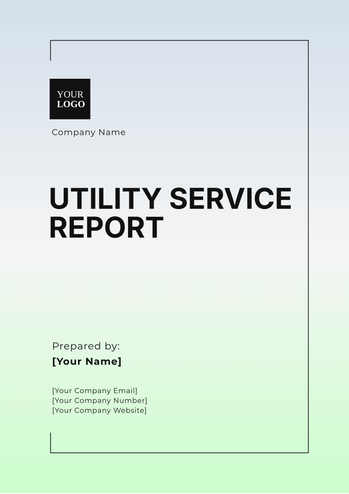 Free Utility Service Report Template