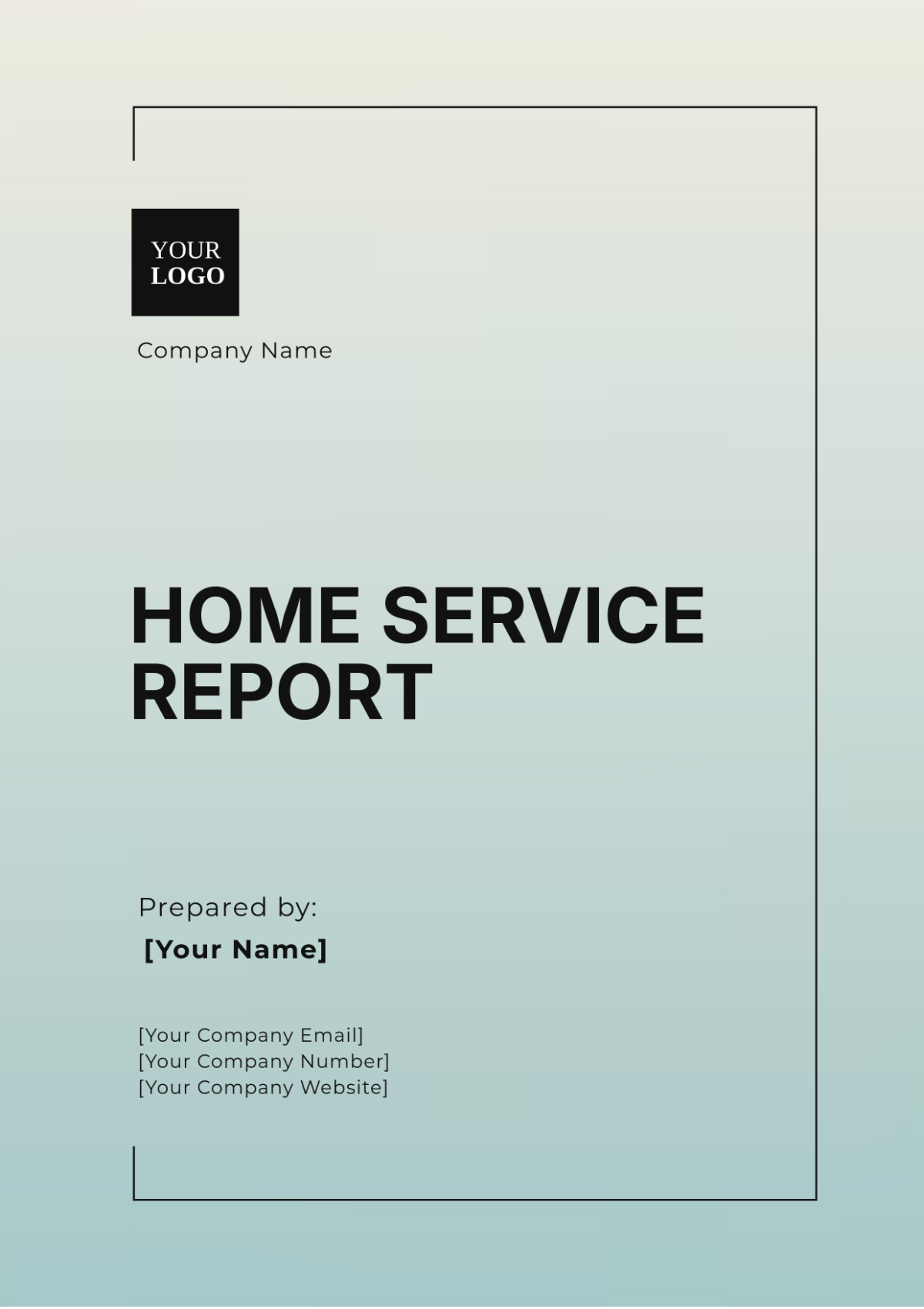 Free Home Service Report Template