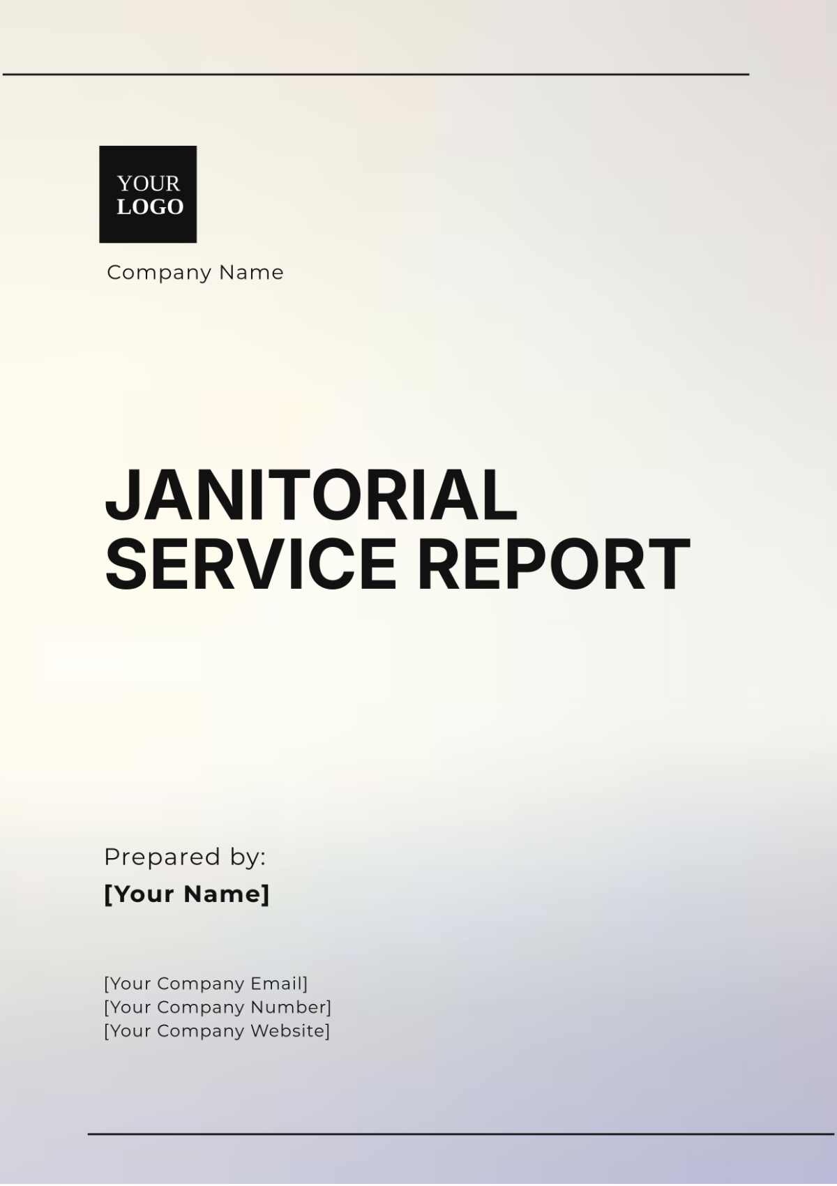 Janitorial Service Report Template - Edit Online & Download