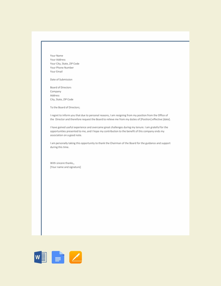 FREE Resignation Letter Template for Career Growth ...