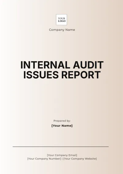 Free Internal Audit Issues Report Template to Edit Online