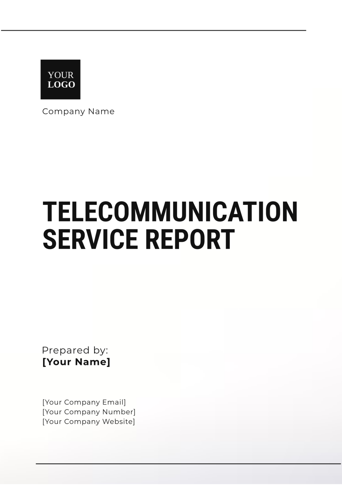 Free Telecommunication Service Report Template