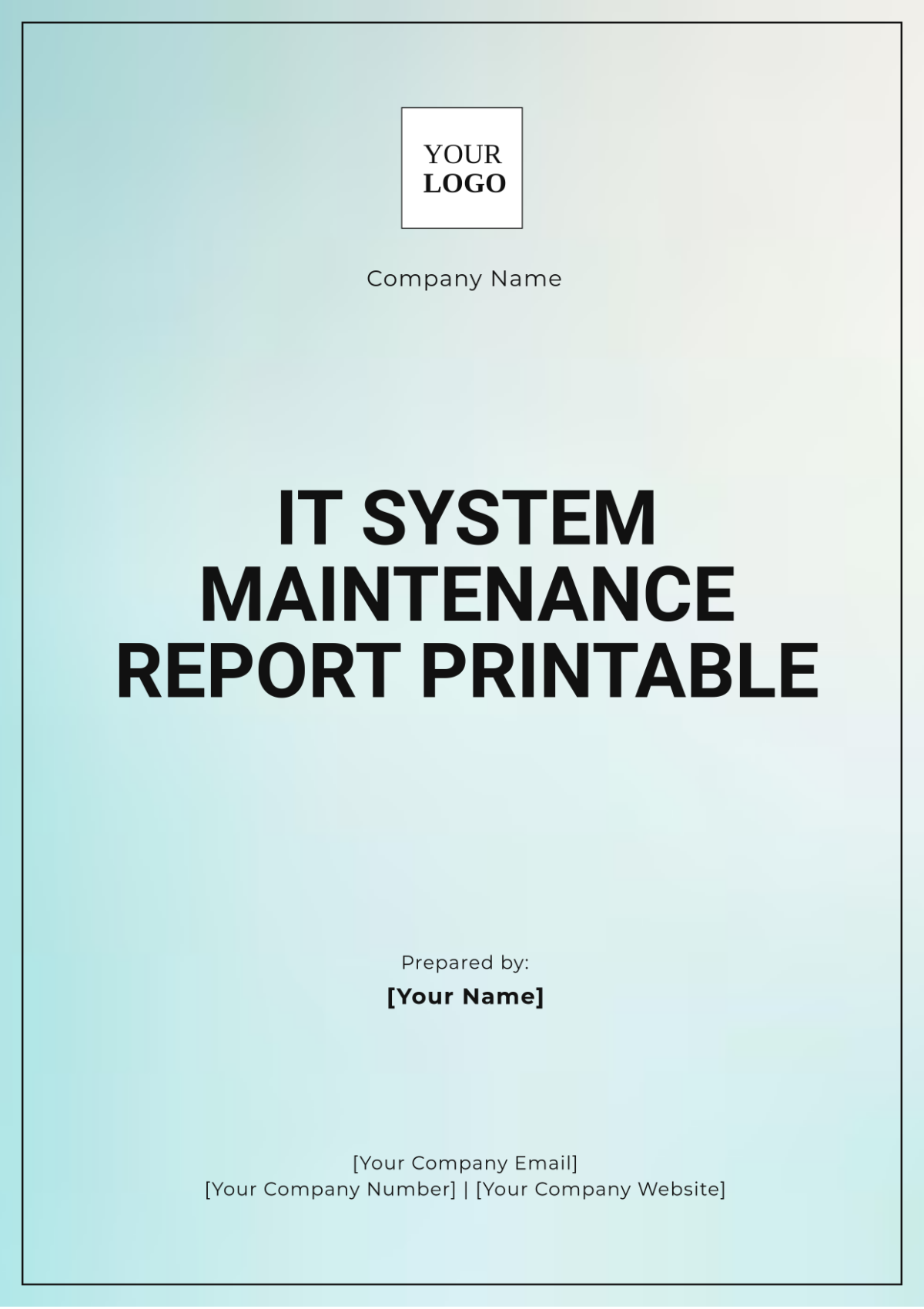 Free IT System Maintenance Report Printable Template