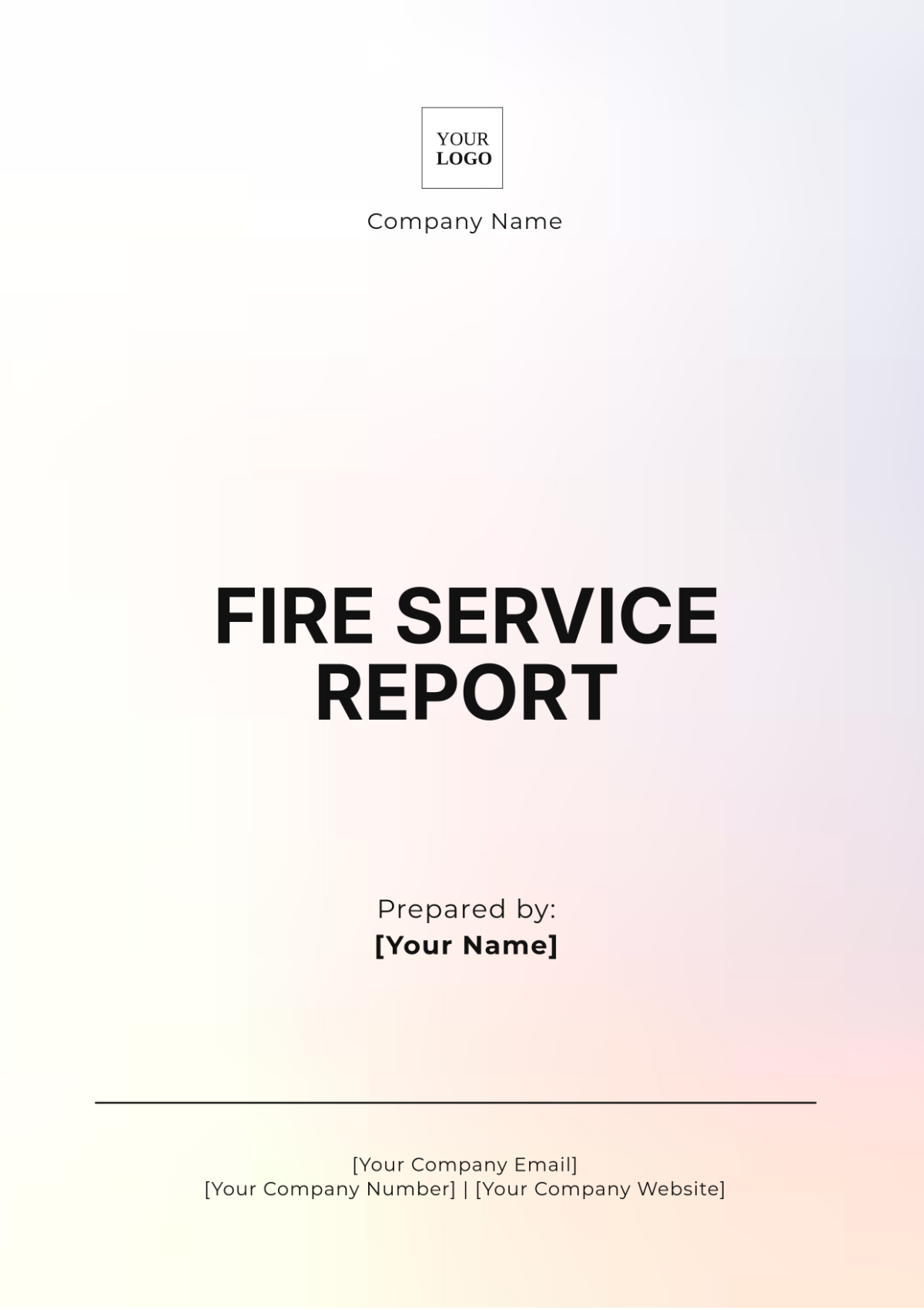 Free Fire Service Report Template