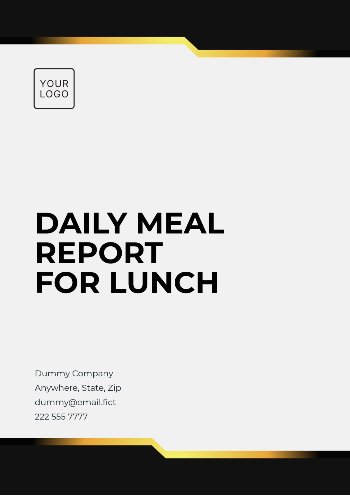 Daily Meal Report for Lunch Template - Edit Online & Download