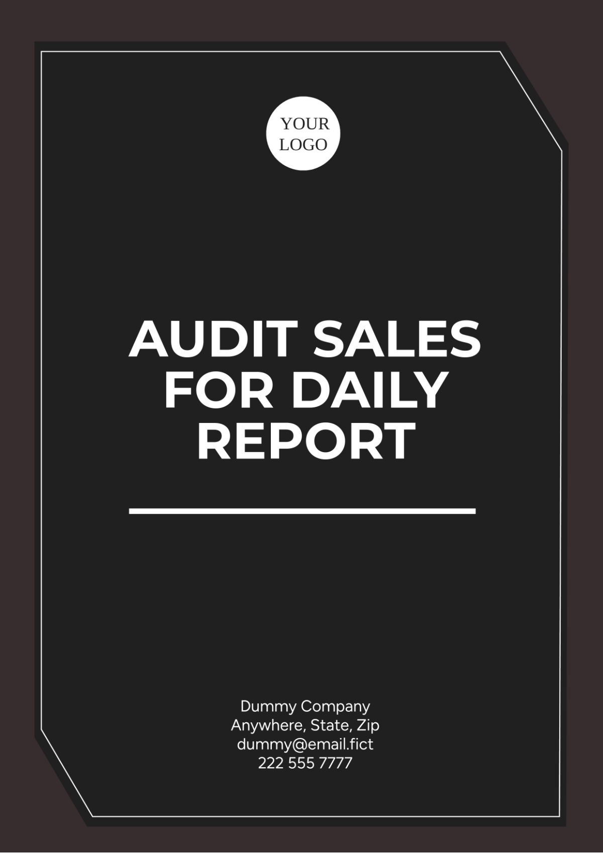 Audit Sales for Daily Report Template