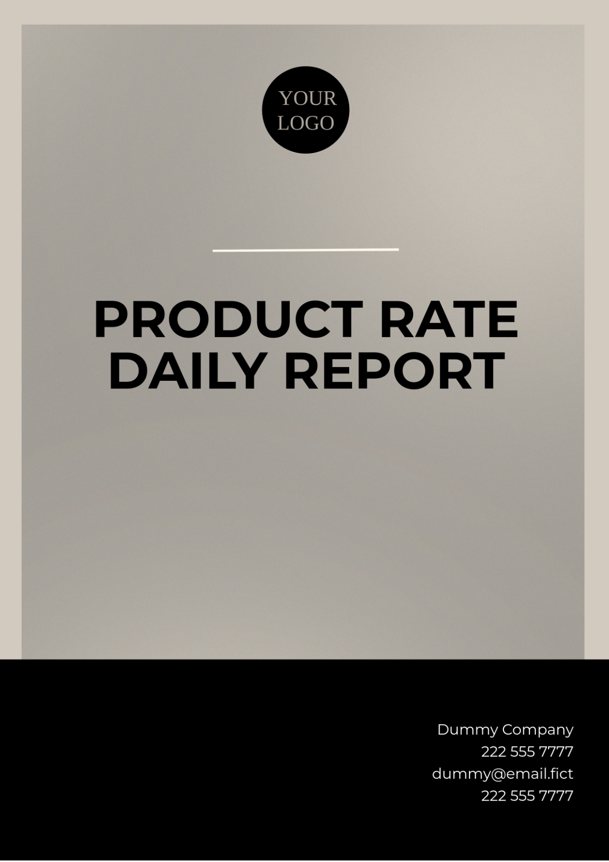 Product Rate Daily Report Template - Edit Online & Download