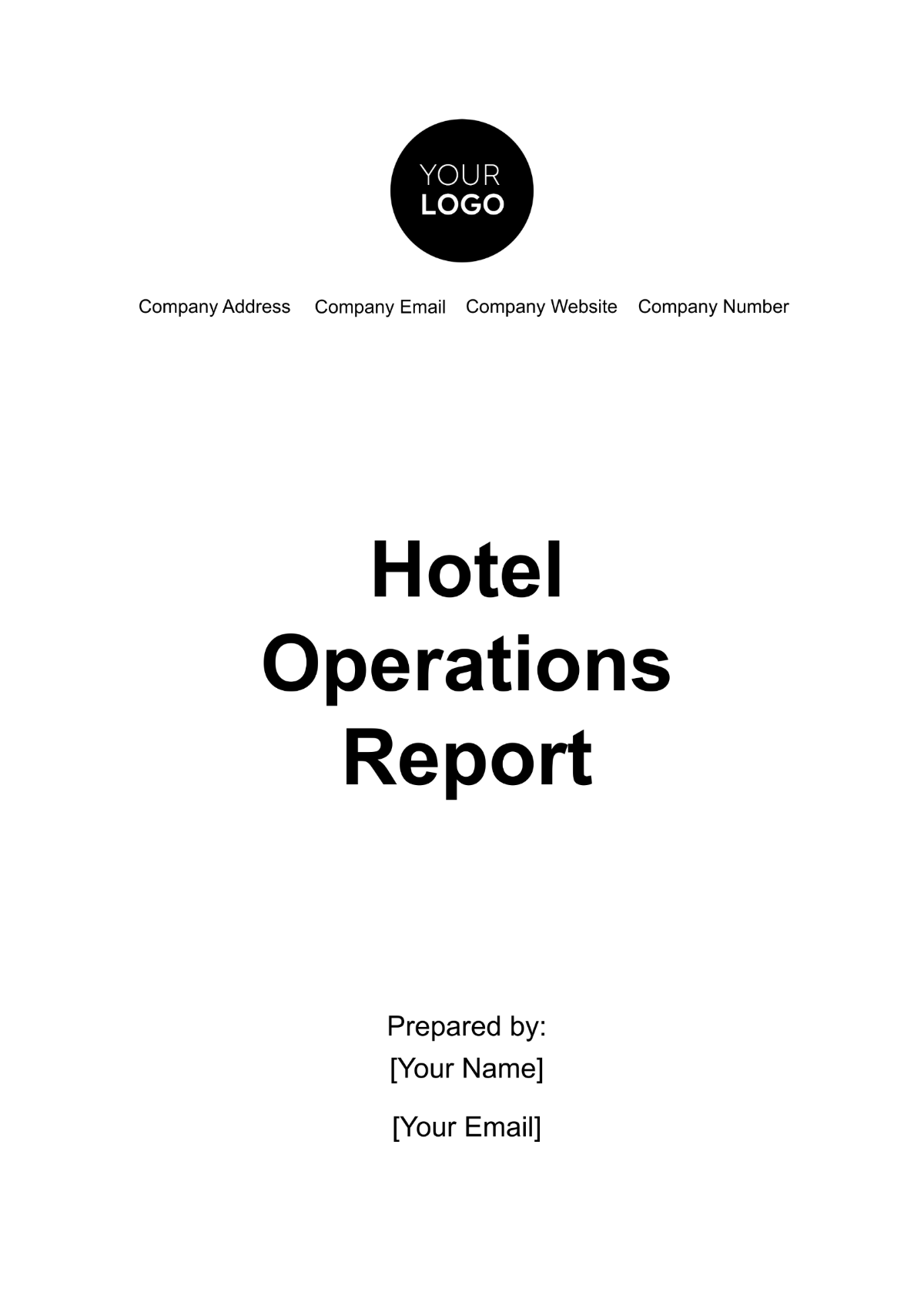 Hotel Operations Report Template - Edit Online & Download