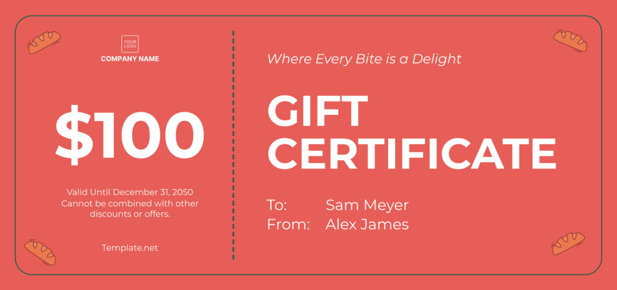 Bakery Gift Certificate