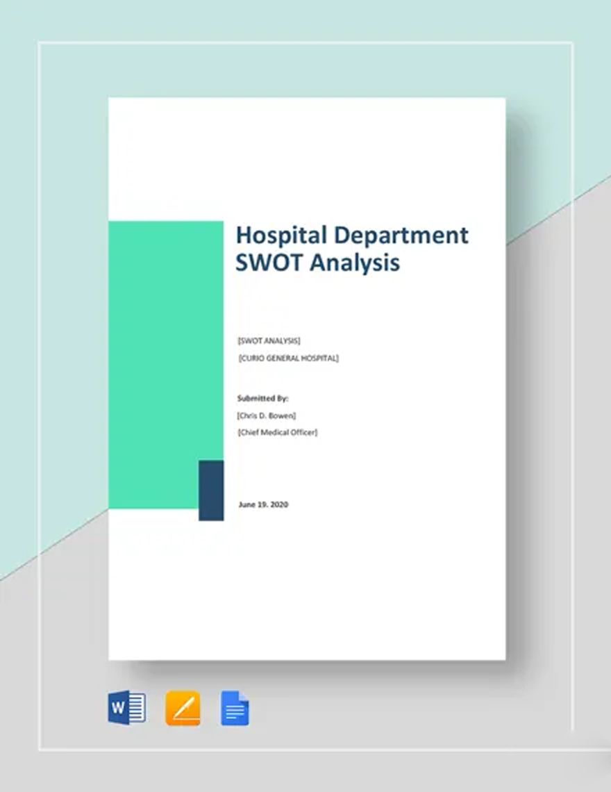 Hospital Department SWOT Analysis Template
