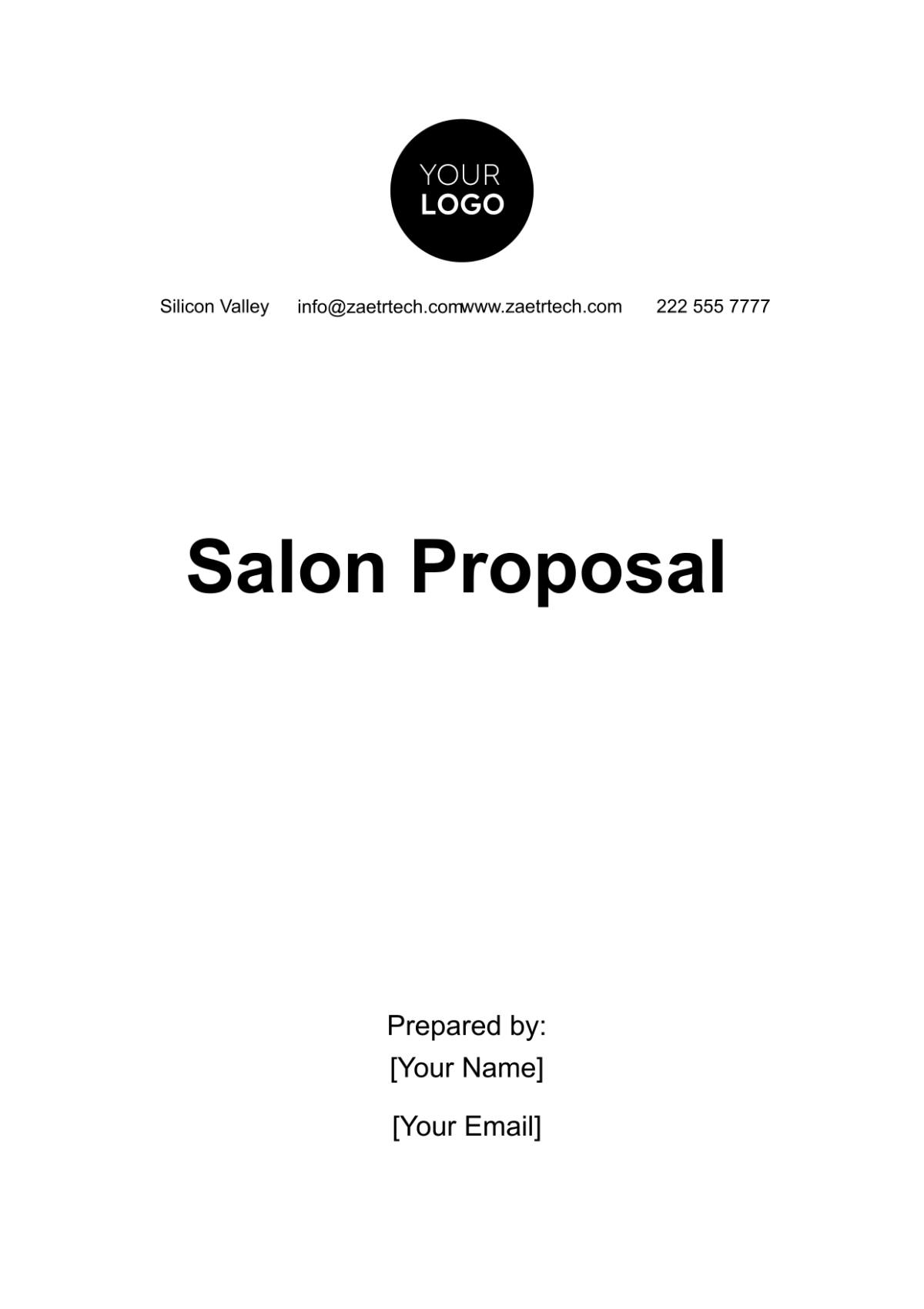 Salon Proposal Template