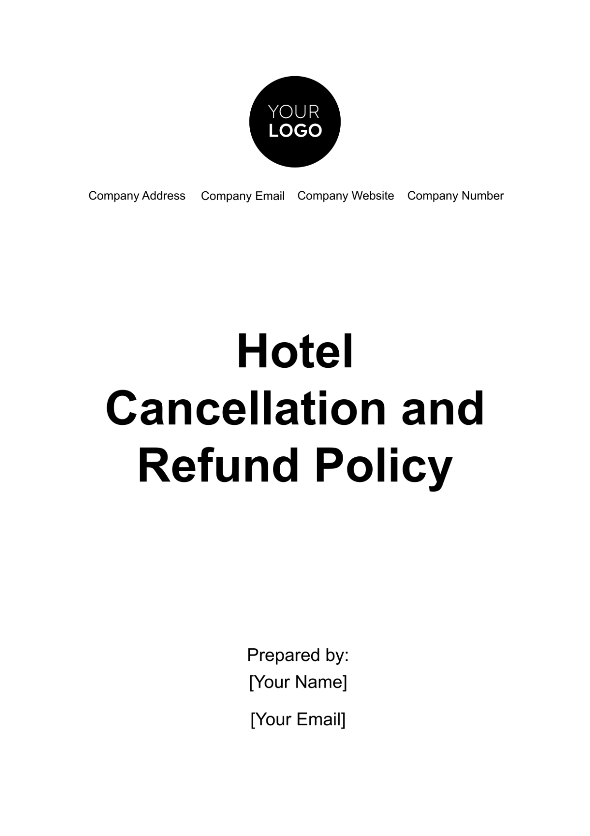 Hotel Cancellation and Refund Policy Template - Edit Online & Download