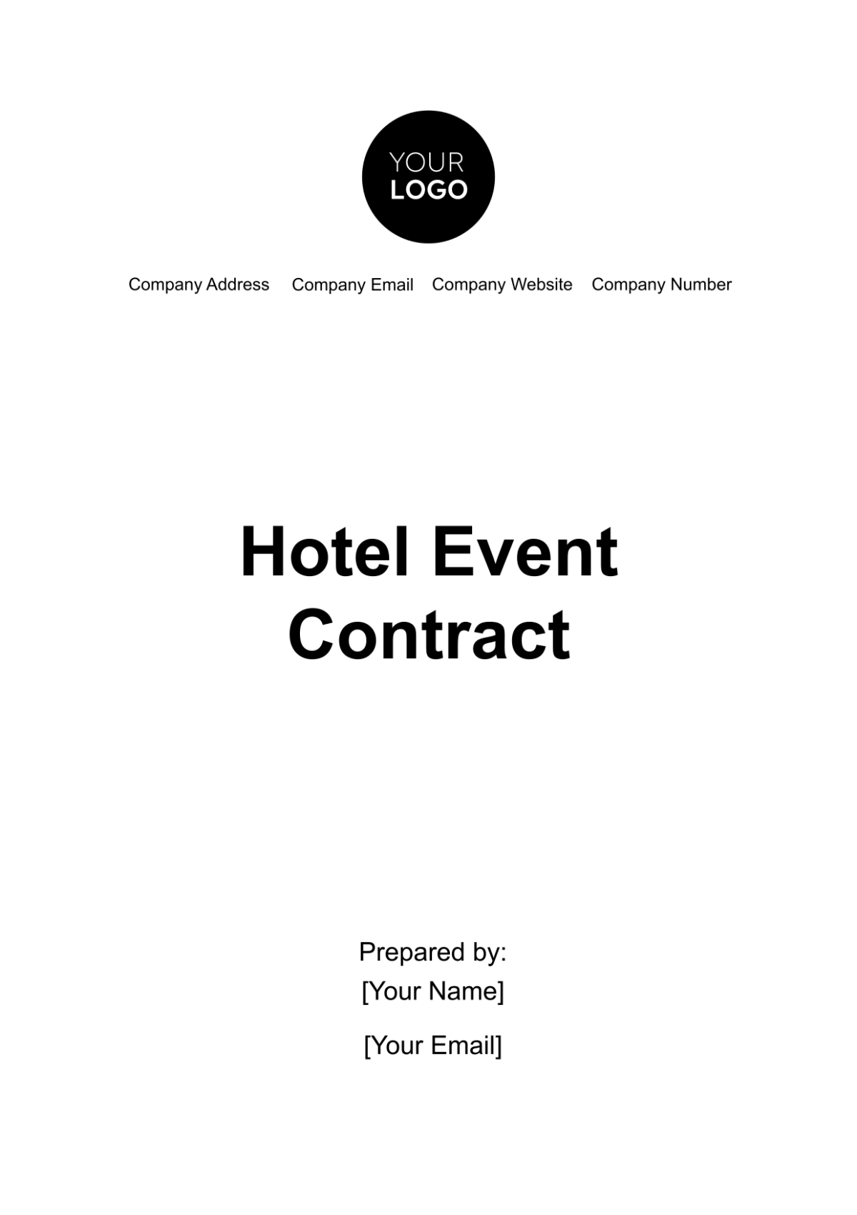 Hotel Event Contract Template