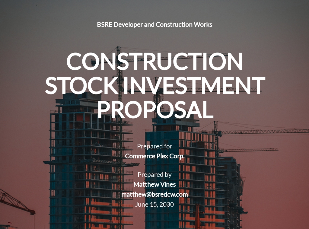 Construction Stock Investment Proposal Template.jpe