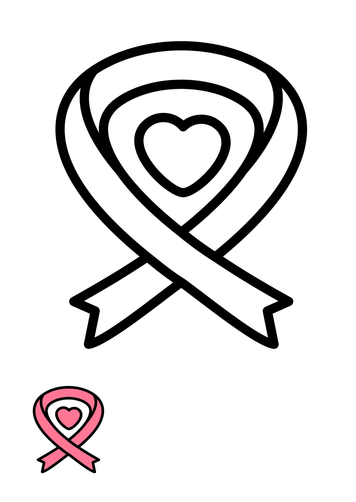 Pink Ribbon Coloring Page