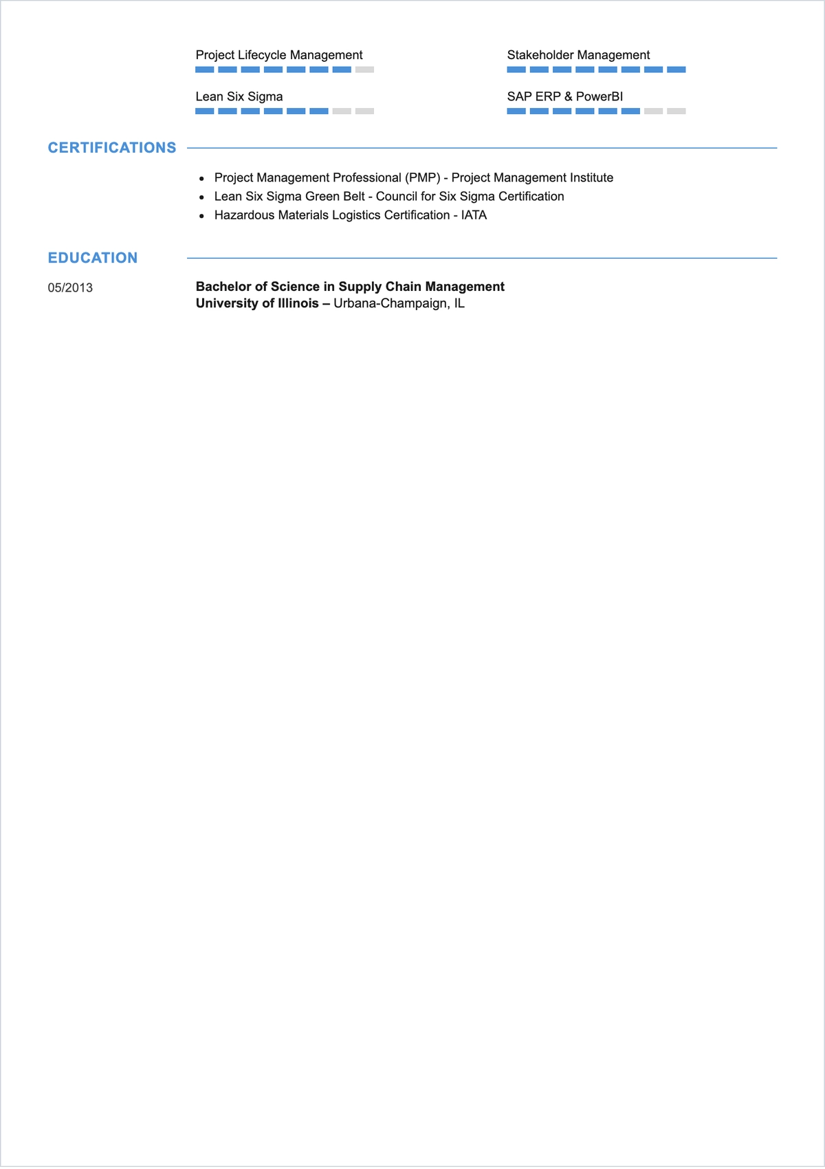Free Internal Department Transfer ATS Resume Template