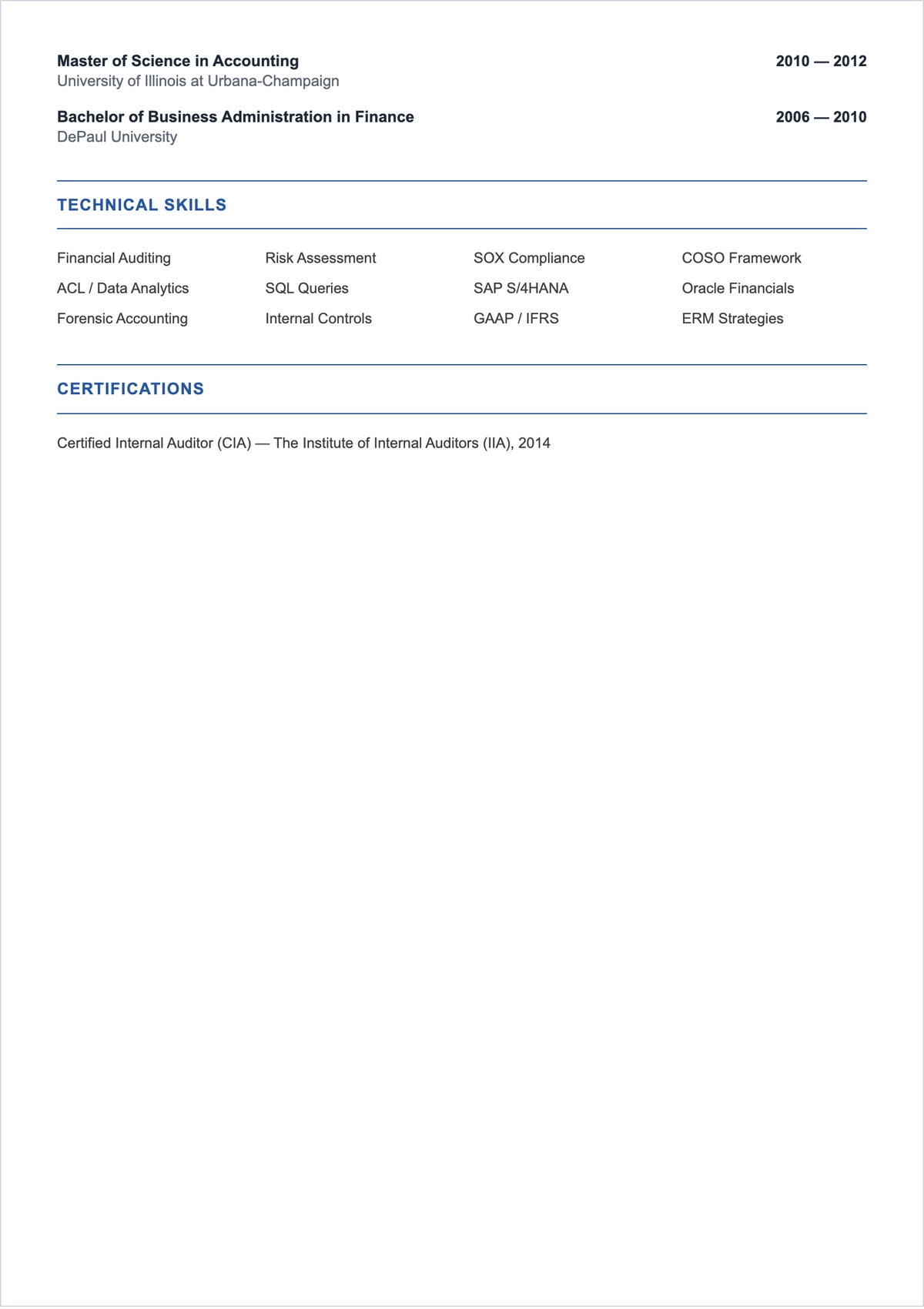 Free Internal ATS Resume Outline Template, AI Resume Builder