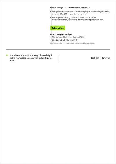 Free Aesthetic Designer Internal ATS Resume Template