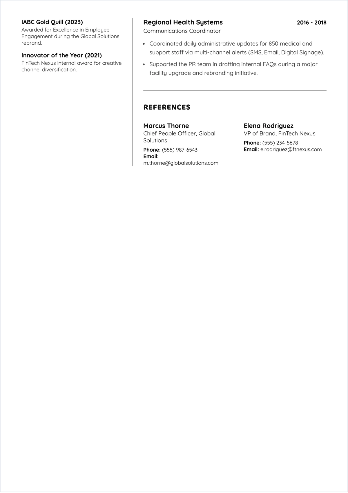 Free Internal ATS Resume Design Template, AI Resume Builder