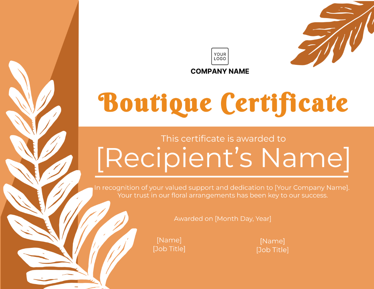 Boutique Certificate Template - Edit Online & Download