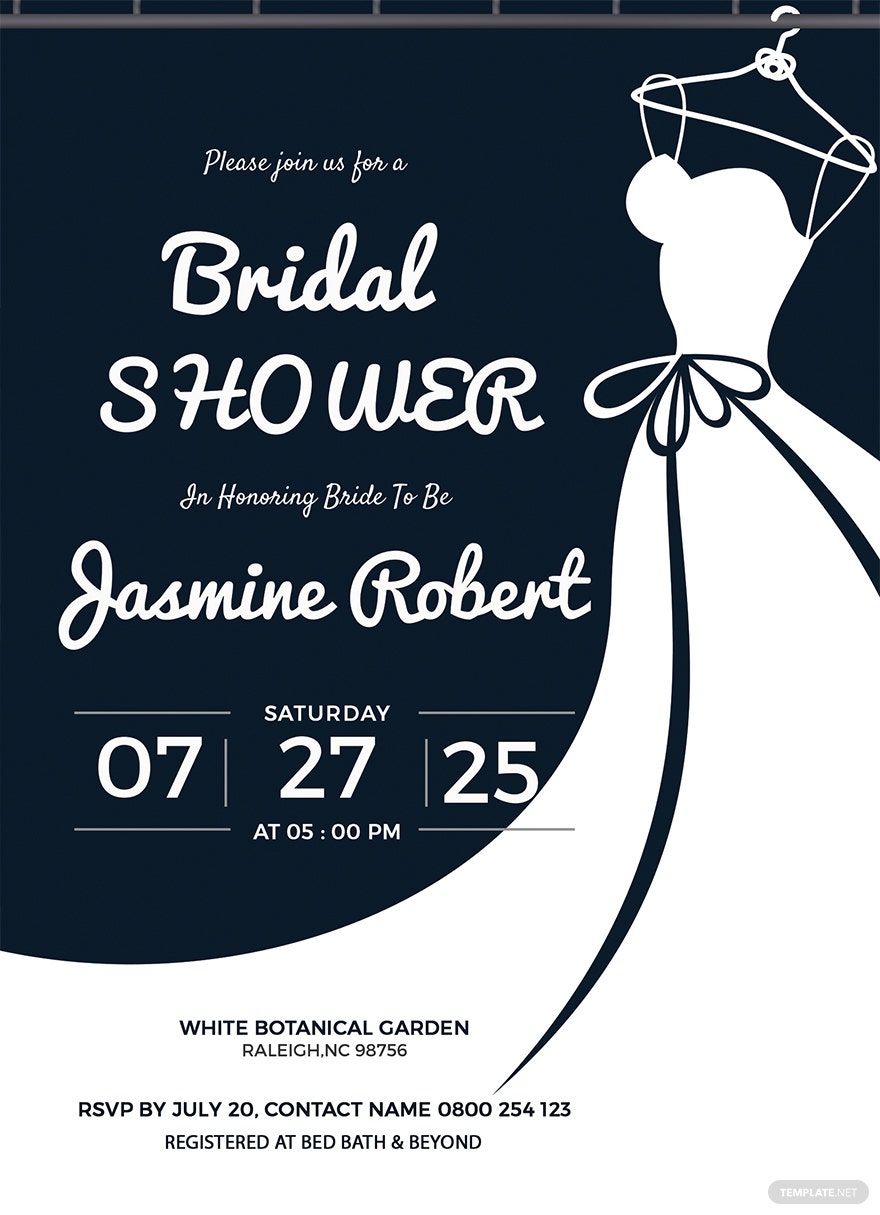 Bridal Shower Bachelorette Party Invitation Template PSD Template