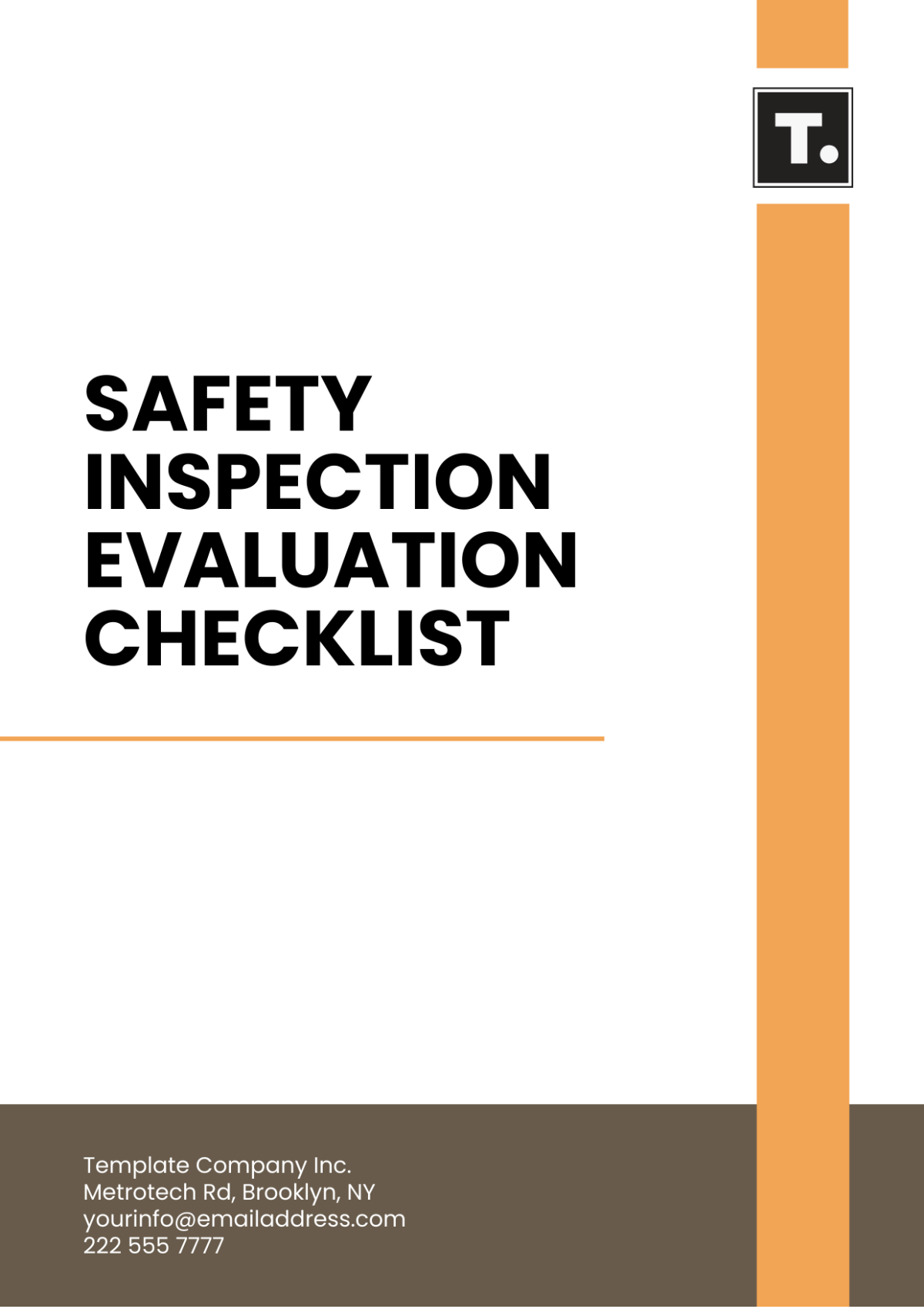 Safety Inspection Evaluation Checklist Template - Edit Online & Download