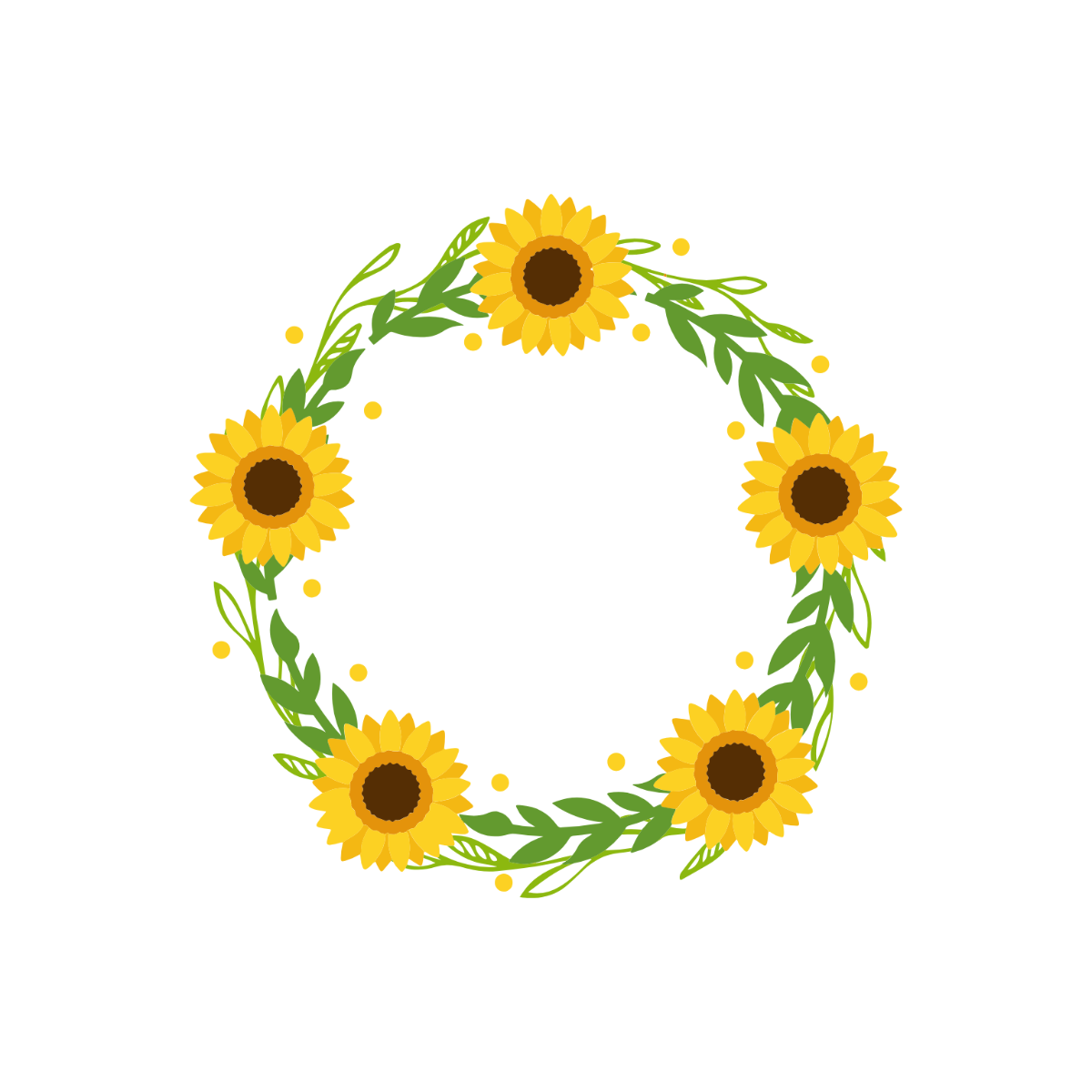 Sunflower Wreath Clipart