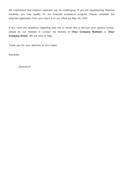 Free Medical Financial Letter Template to Edit Online