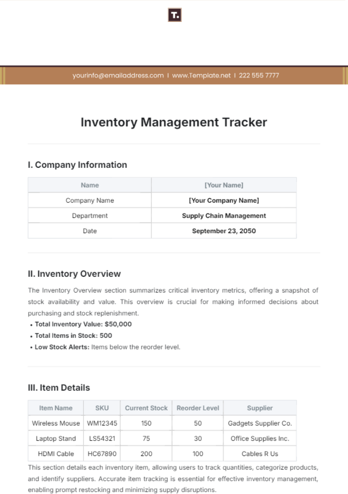 Inventory Management Tracker Template - Edit Online & Download