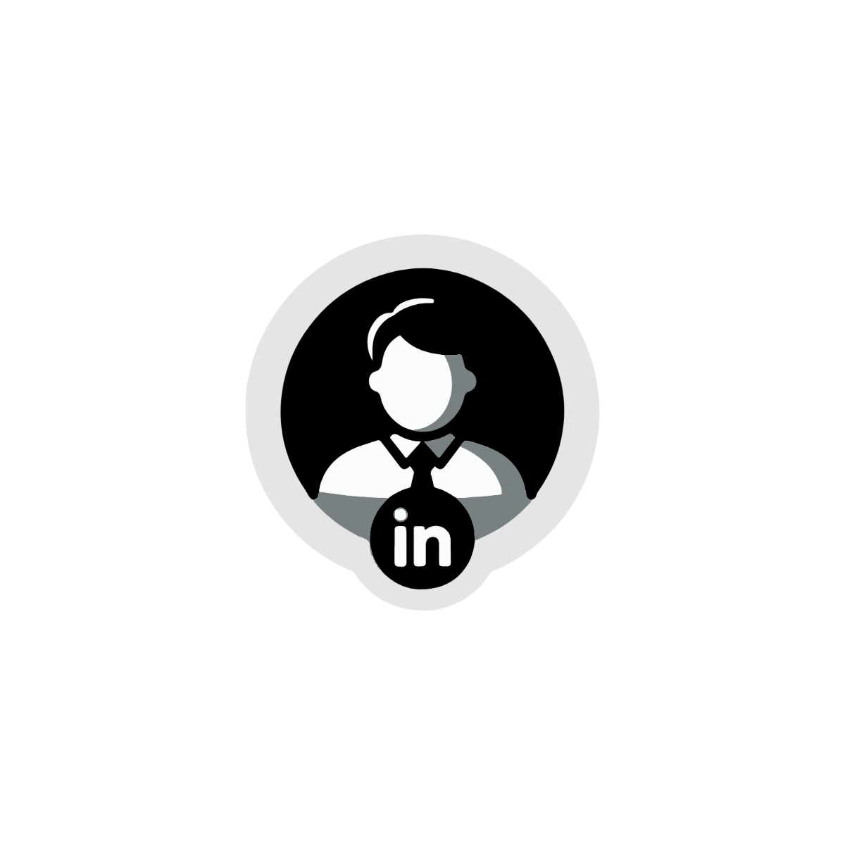 Black & White LinkedIn Clipart - Edit Online & Download