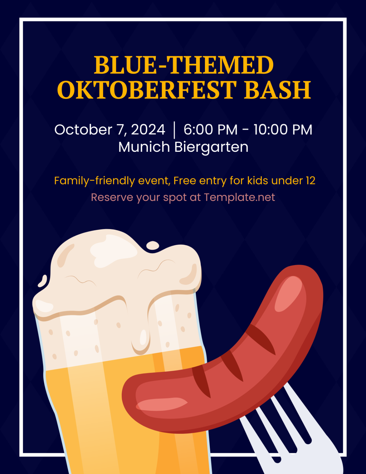 Blue Oktoberfest Party Flyer Template - Edit Online & Download