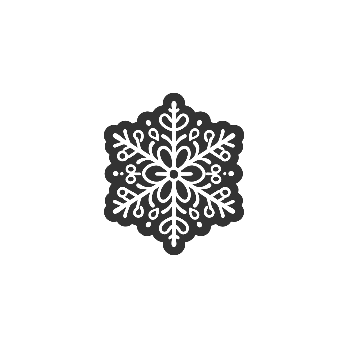 Black & White Snowflake Clipart - Edit Online & Download