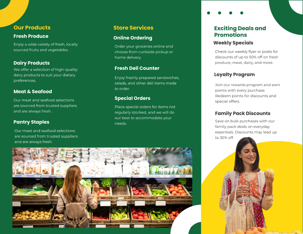 Free Grocery Store Brochure Template to Edit Online